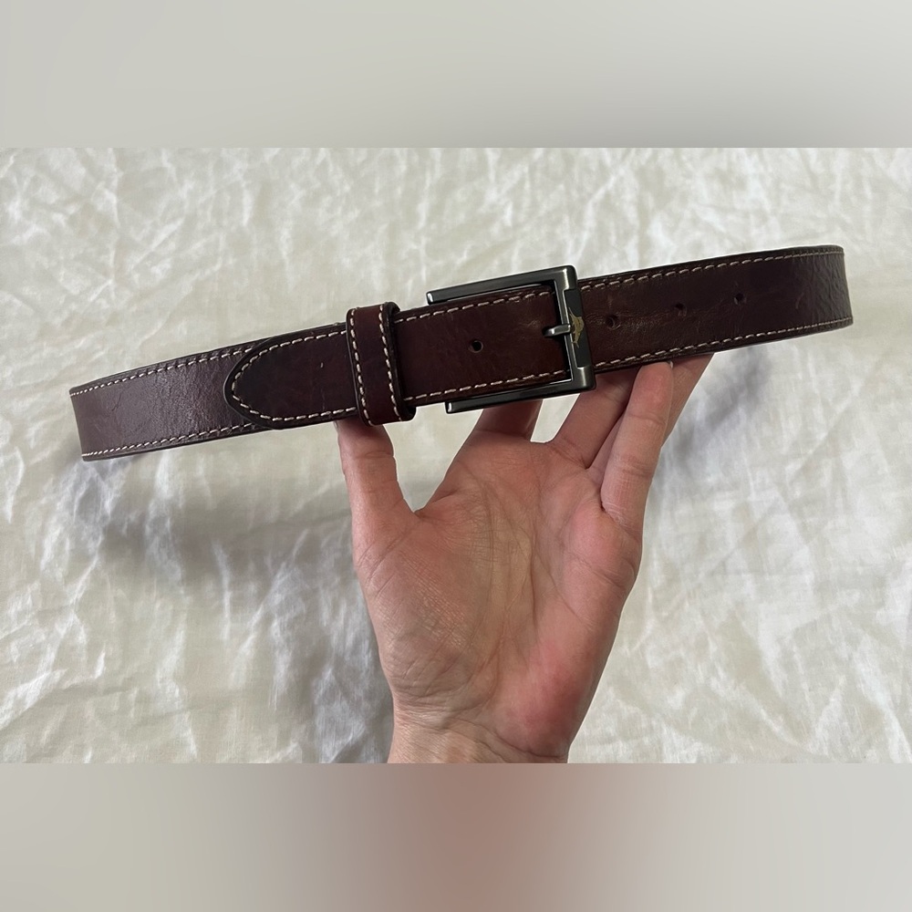 Tommy Bahama | Men’s SZ 36 | Brown Leather Contrast Stitch Belt | Casual